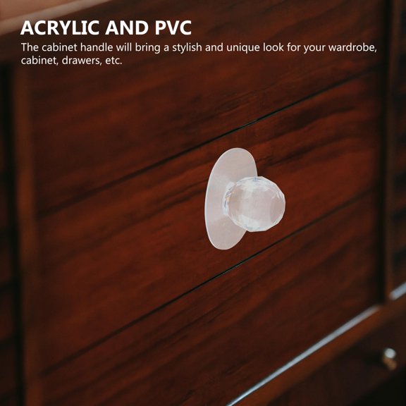 MLINS Transparent Acrylic and PVC Crystal Knobs for Home Use Elegant Decorative Kitchen Handles 6 Pieces