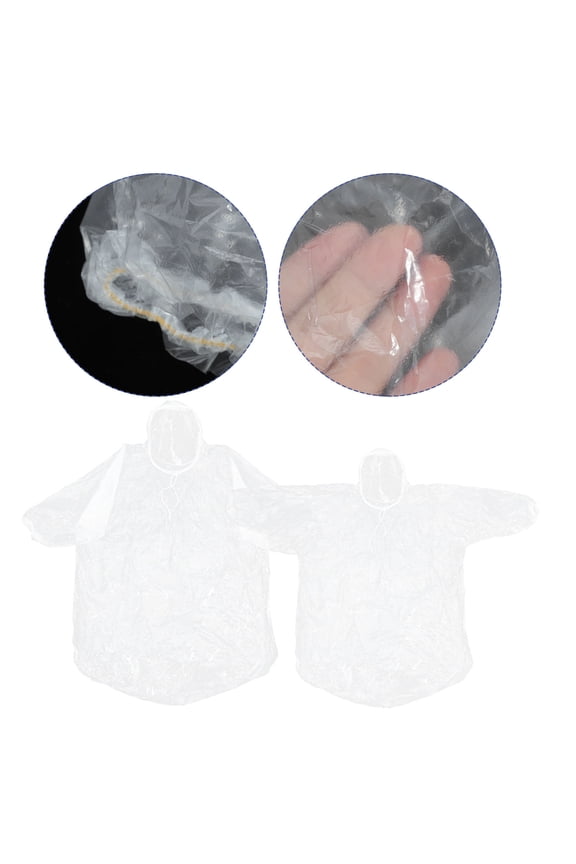 Transparent Disposable Rain Poncho for Adults with Elasticated Hood for Camping and Outdoor Use, Lightweight