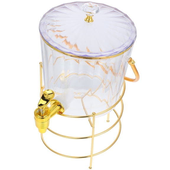 MLINS Transparent Drink Dispenser with Spigot and Stand Rack MultiFunctional for Home Use Stylish and 1 Set