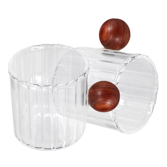 YUYUETIME Glass Espresso Cup with Wood Handle Multifunctional Clear Milk Creamer Pitcher for Coffee