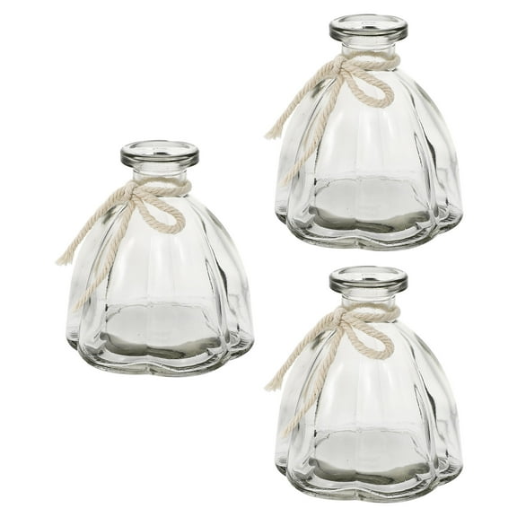 MLINS Transparent Glass Flower Arrangement Vase for Home Decoration 3 Pieces Globes