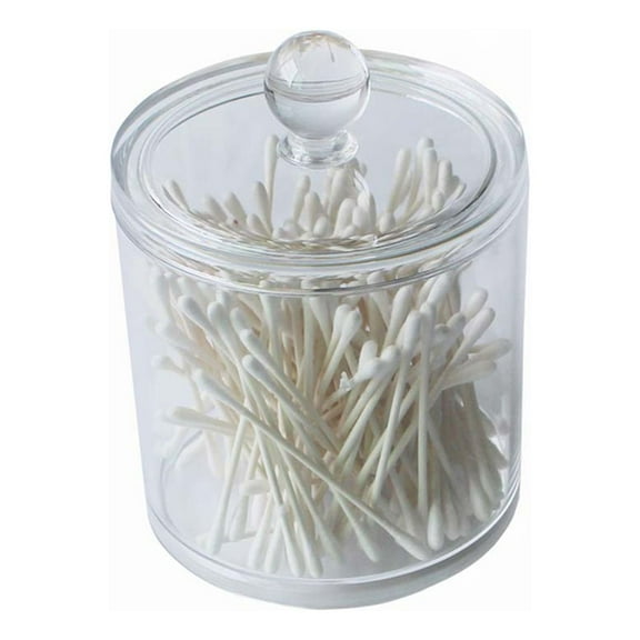 FELTECHELECTR Cotton Roll Holder Transparent 1Pack 4.32X4.32X2.55in For Bedroom Organization