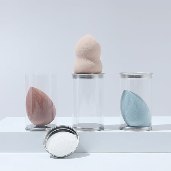 MLINS Transparent Makeup Sponge Case with Aluminum Alloy and Plastic for Home Use Small and Portable Storage Box