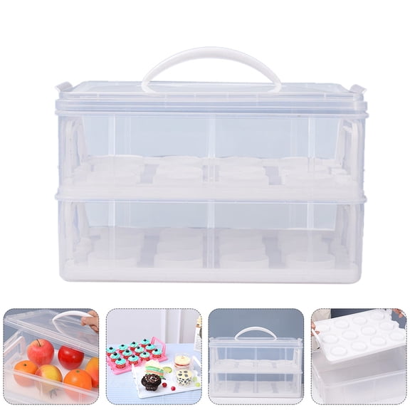 AURARMLET Cake Box White Transparent Design 1Pack 14.2X10.2In