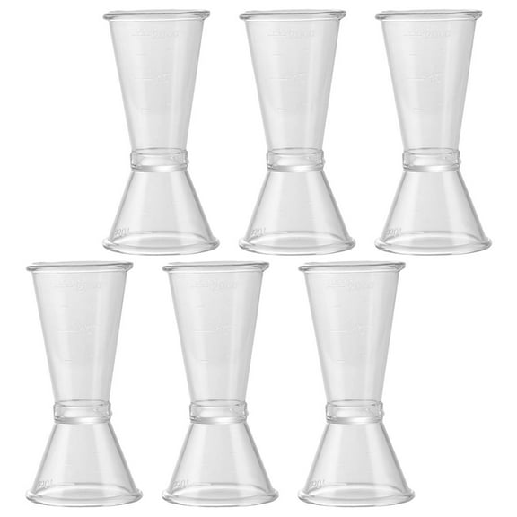 MLINS Transparent Plastic Double Jigger Measure Cups for Bar Use and Easy to Pieces