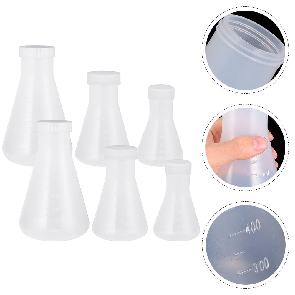 Lab Scale Flask MLINS Transparent Plastic Flask for Laboratory Use with Wide Mouth and ...