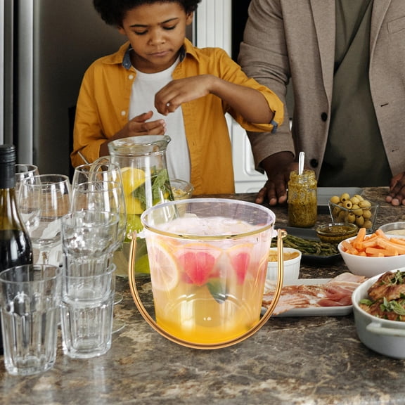 Milisten Beverage Holder Rectangular Multi-functional Ice Container For Families 1Pcs 6.3X6.1X5.3In