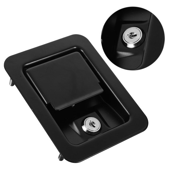 FELTECHELECTR Office Drawer Lock Stainless Steel Black 1Pcs 5.5x4.3x2.4in