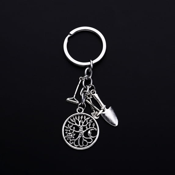 MLINS Tree Shovel Design Keychains Creative Key Rings Alloy Pendant Key Holder Craft Ornaments Teachers Day Gift