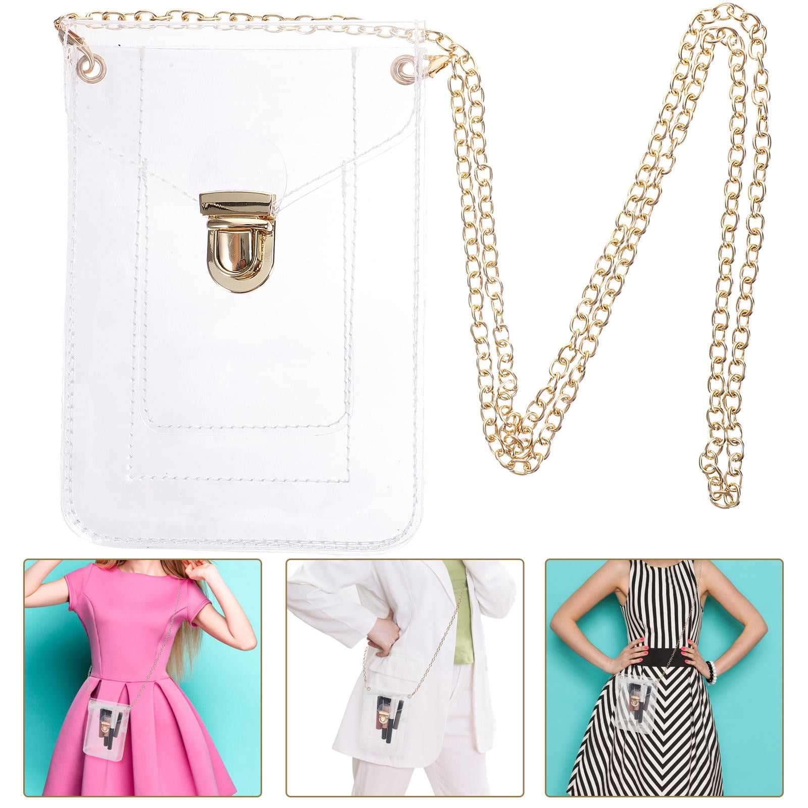 DINHEAROM Bag Transparent Shoulder Bag Pvc 1Pcs Card Storage - Walmart.com