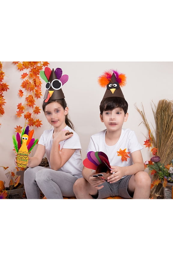 Turkey Paper Hat for Thanksgiving Use One Size Fits Most Very Comfortable Stretch
