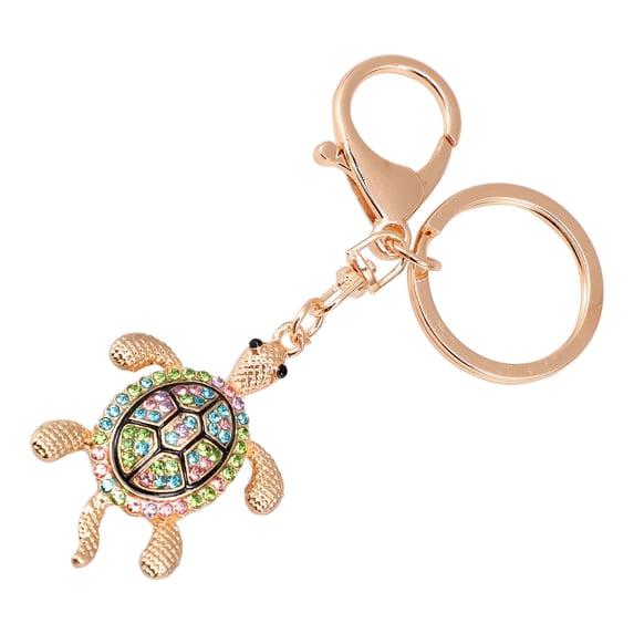 MLINS Turtle Shape Rhinestone Key Chain Turtle Rhinestone Pendant Decorative Key Ring
