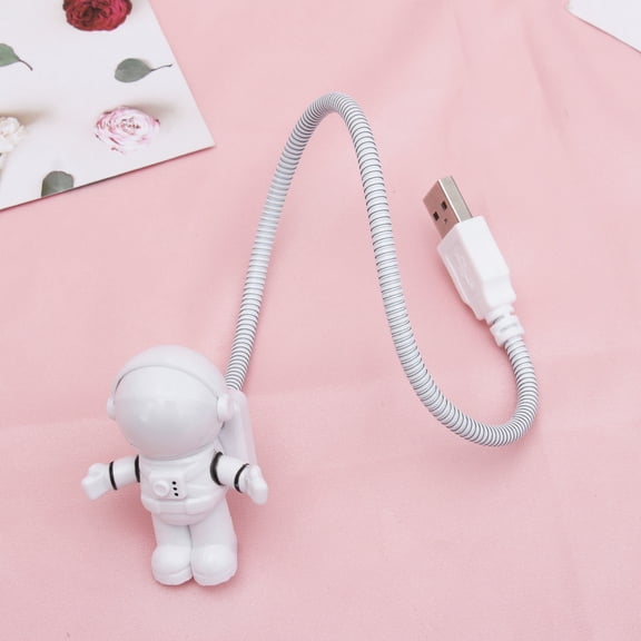 MLINS USB Lamp with Design for Night Use Flexible Arm Durable ABS Material White 1Pc