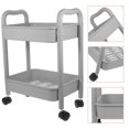 thumbnail image 1 of MLINS Utility Storage Cart Dual-Tier Rolling Cart Heavy Duty Storage Basket Portable Trolley with Wheels, 1 of 8