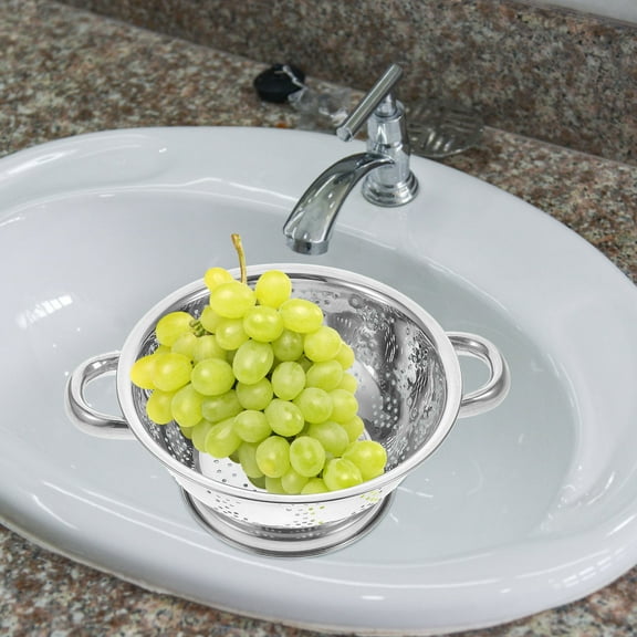 MLINS  Vegetable Basket Stainless Veggie Pasta Colander Spaghetti Silver