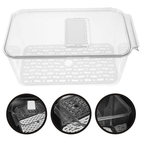 MLINS Vegetables Storage Box Storage Container Refrigerator Organizer Bin with Drain Tray Fruits