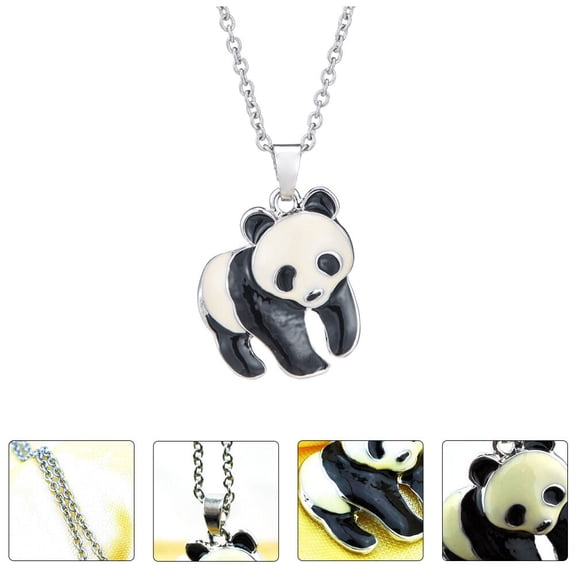 DINHEAROM 1Pc Versatile Necklace with Unique Multi Color Panda Pendant cate Neck Chain for Daily Use