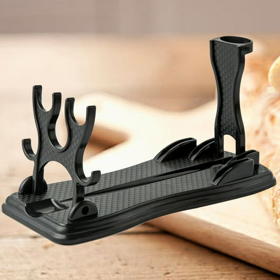 MLINS Vertical FourKnife holder in Black PP Material for Kitchen Use Multifunctional and Easy to Clean 4 Knives Capacity