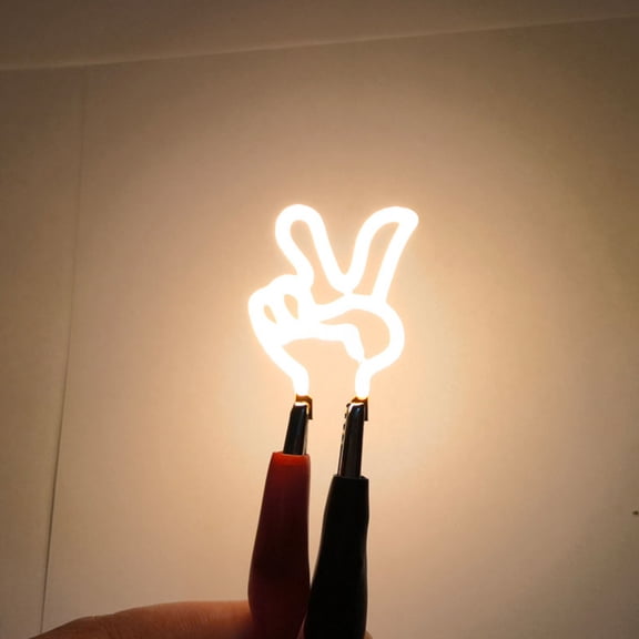 MLINS Victory Hand Neon Sign Led Light Up Gesture Peace Finger Wall Decor Vintage Light Neon Sign For Home Office Bar Party Decoration