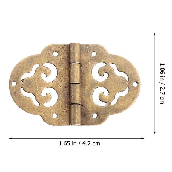 Milisten Box Hinges Golden Copper For Home Decoration 4Pcs 1.7In X 1.1In