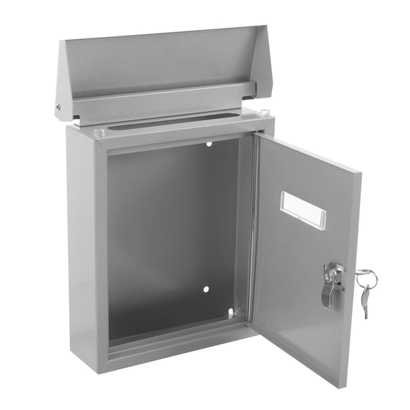 MLINS Wall Decoration Mailbox Retro Letter Box 25.50X19.00X6.00CM Silver