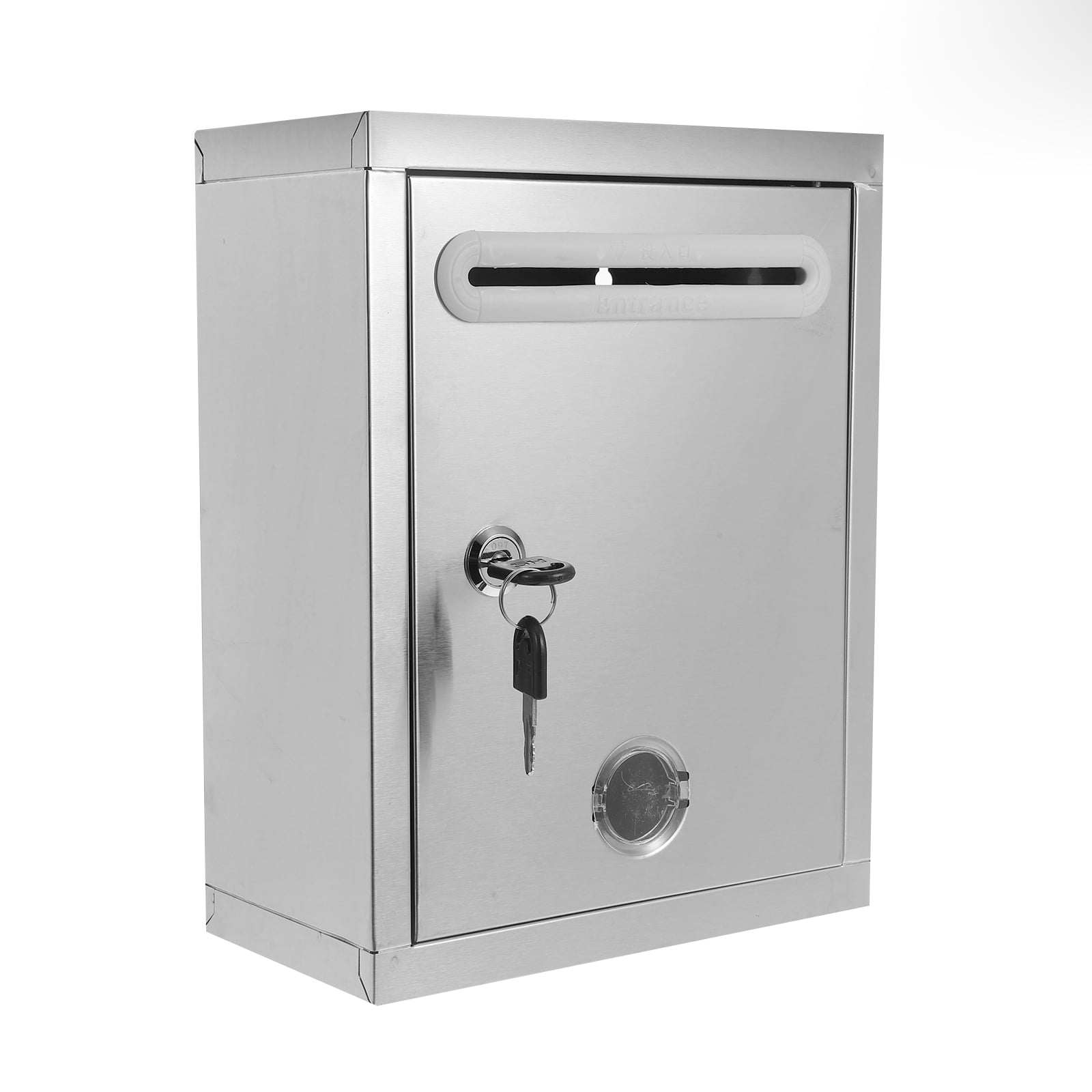 MLINS Wall Mount Mailbox with Lock Stainless Steel Mailbox for Outside Suggestion Box Wall Mount Locking Box Vintage Letter Mailbox
