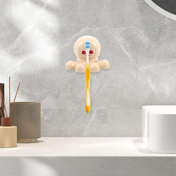 MLINS Wall Mounted Toothbrushes Holder For Bathroom Suction Cup Cute Octopus Toothbrush Organizer Wall Mount Toothbrush Rack Toothbrush Shower Holder