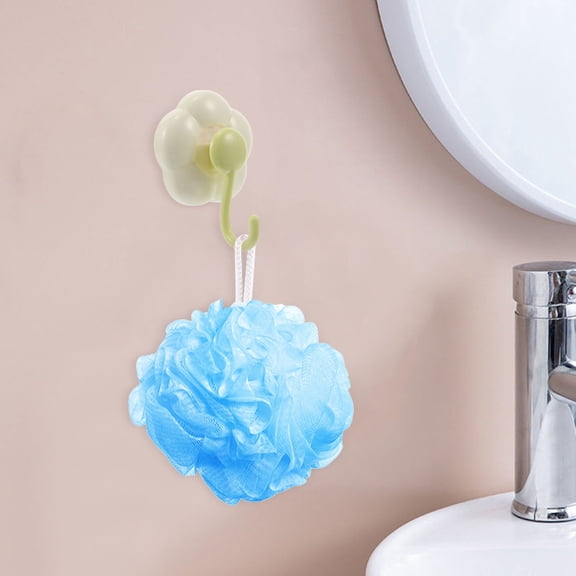 YUYUETIME Light Green Reusable Flower Suction Cup Wall Hook No Drill Removable Washable for Kitchen Bathroom Glass Doors