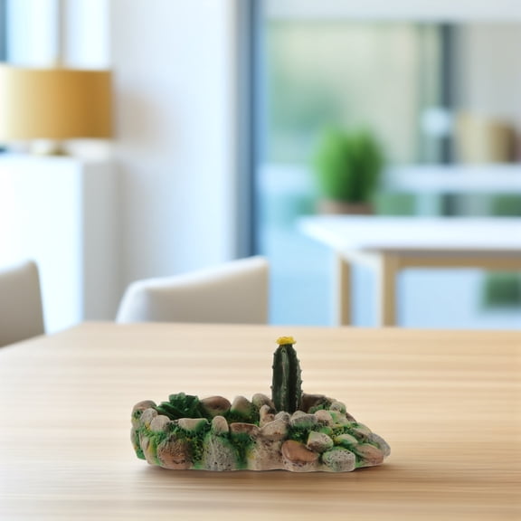 Milisten Cactus Shaped Reptile Bowl Resin 1Set 6.3x4.3x3.1in