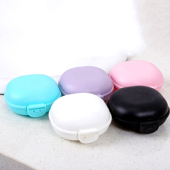 MLINS Waterproof Soap Case with Lid Made of PP Material for Bathroom Kitchen Travel Small Size 5pcs Assorted Color