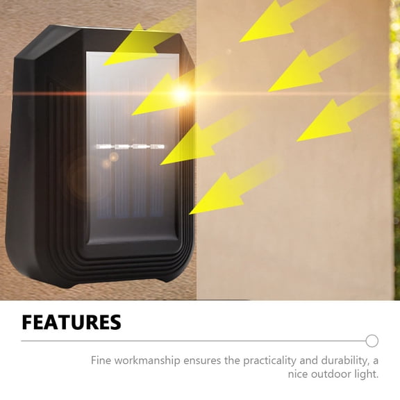 DINHEAROM Outdoor Lighting Solar Powered Square Wall Light 1Set 4.3X3.3In