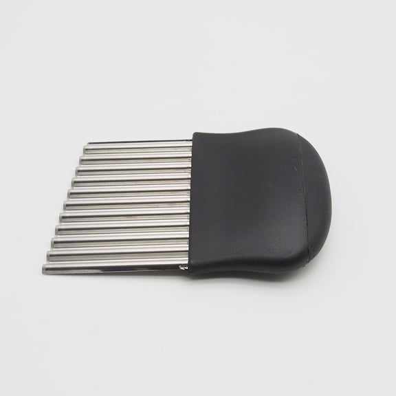 MLINS Wave Potato Slicer Made of Stainless Steel and PP for Kitchen Use Black 14x9 5cm