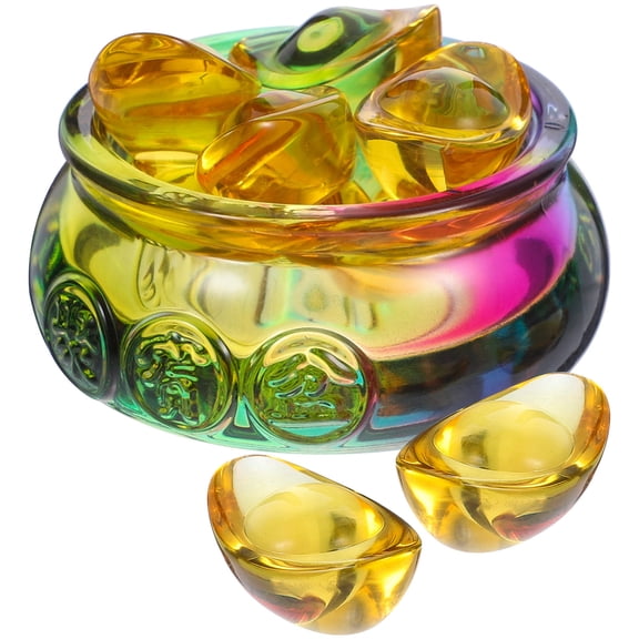 MLINS Wealth Money Bowl Decoration Chinese Style Treasure Basin Fortune Bowl Table Centerpiece With Accessories