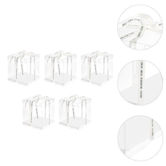 MLINS White Cake Box with Ribbon for Secure Sealing and Easy Carrying Made of Material for Storage