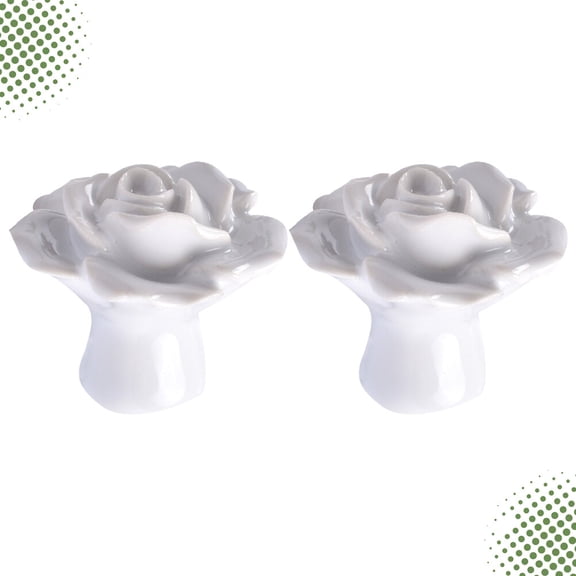 MLINS White Ceramic Cabinet Knobs for Kitchen Door Decor with Easy Install Screws 2 Pieces