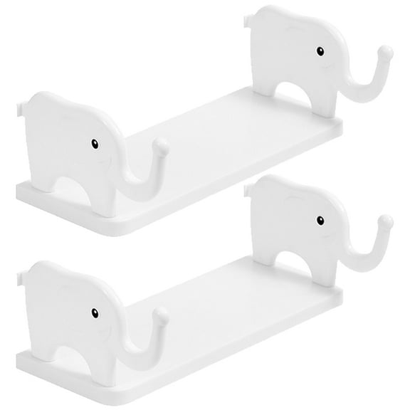 MLINS White Floating Shelf for Small Spaces Made of PP Perfect for Storage in Kitchen Bathroom or Bedroom 2 Pcs
