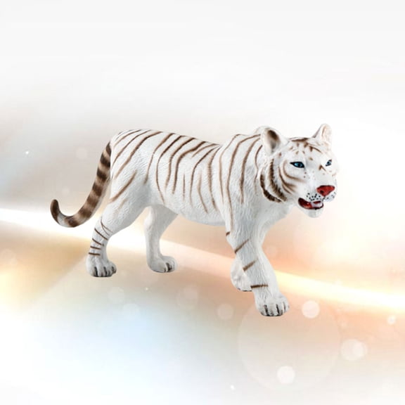 MLINS White PVC Tiger Ornament Wildlife Decoration Chic Photo Prop Creative Gift for Home Office 8.5 x 6.5 x 3.5 Inches