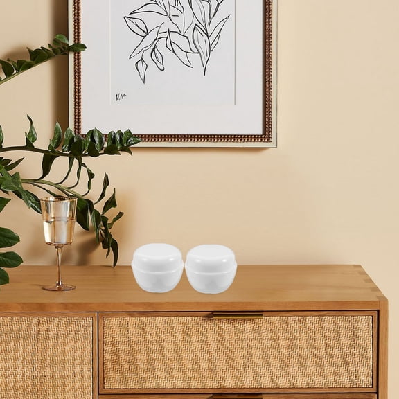 DINHEAROM Empty Cream Pots Small Containers White Plastic 12Pcs 4.5x4.5Cm