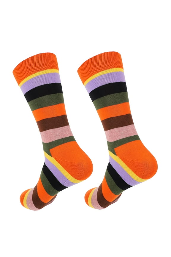Cotton Socks Mens Mid Calf Orange 1 Pair