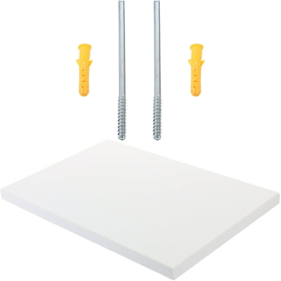 MLINS White WallMounted Floating Shelf for Storage Made of Composite Board Heavy Duty and SpaceSaving 7.9"x19.7"