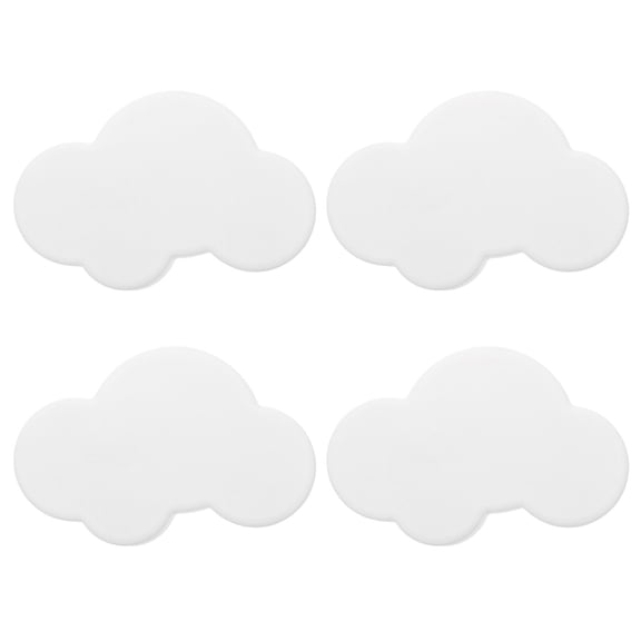 MLINS White Zinc Alloy and Rubber Cartoon Drawer Pull Handles for Home Use Bookcase Cupboard 4PCS