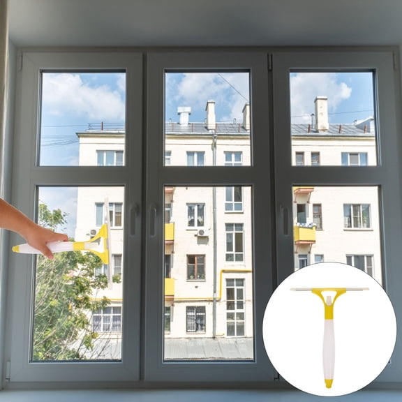 MLINS Window Squeegee Cleaner Window Wiper Microfiber Scrubber with Spray Head for Bathroom Living Room(Random Color)