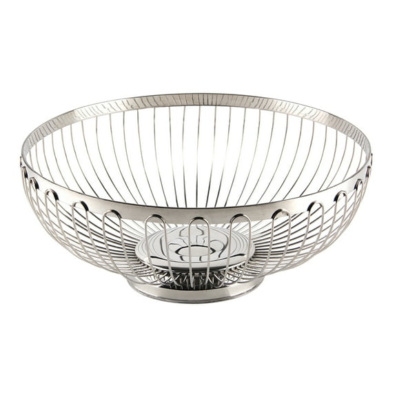 FONWILYO Large Fruit Bowl For Kitchen Counter 1Pcs 10.3In Diameter Stainless Steel Storage