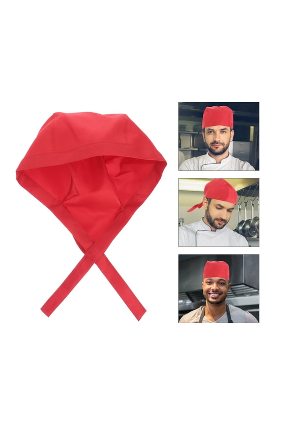 Woman Chef Hat Practical Hat Catering Hat Men and Women Man Red
