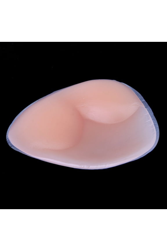 MLINS Women's Ladies Reusable Self-adhesive Push Up Silicone Bust Front Closure V-Shape Backless Strapless Invisible Bra - Size F Cup (Nude)