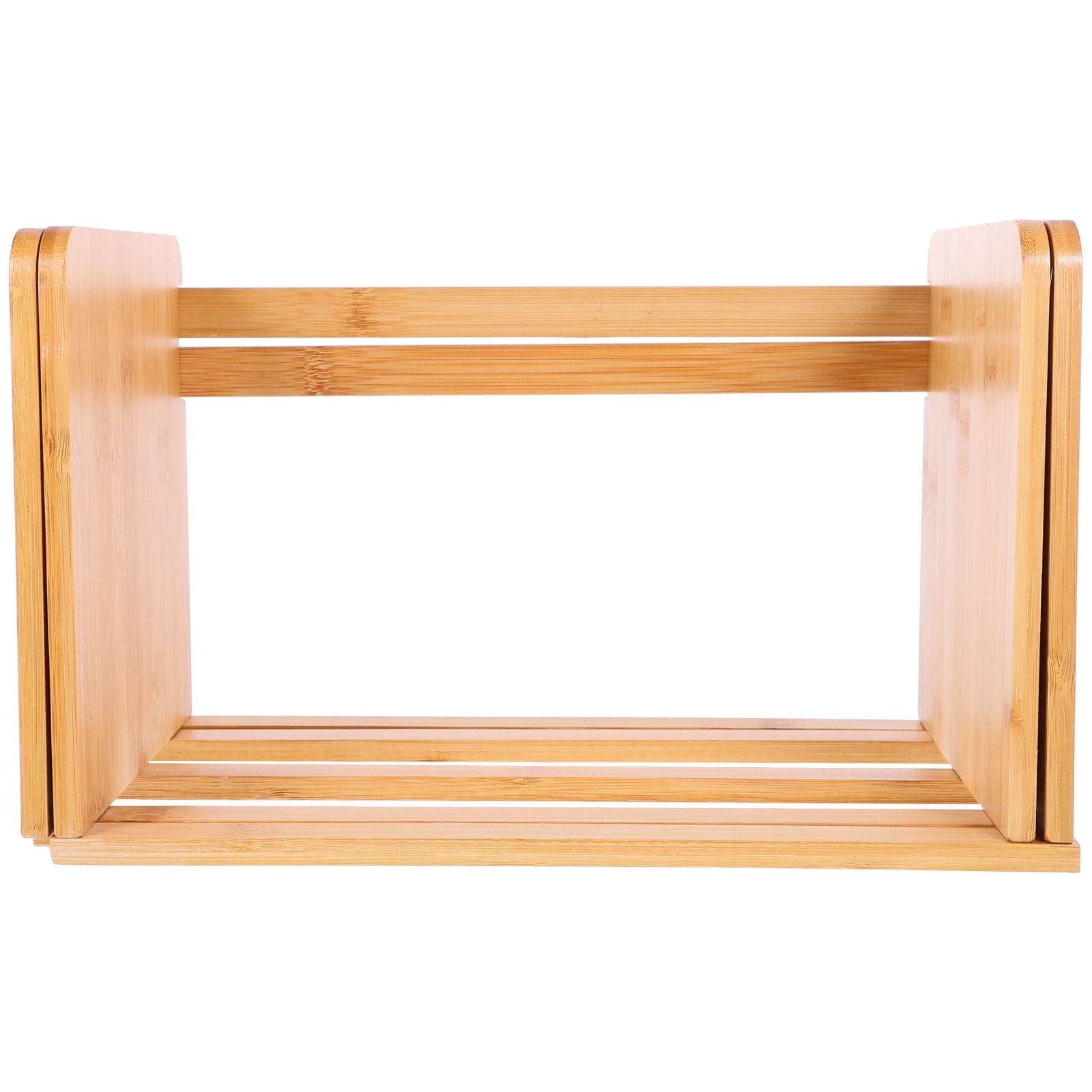 MLINS Wood Desktop Bookshelf Adjustable Record Organizer Countertop ...