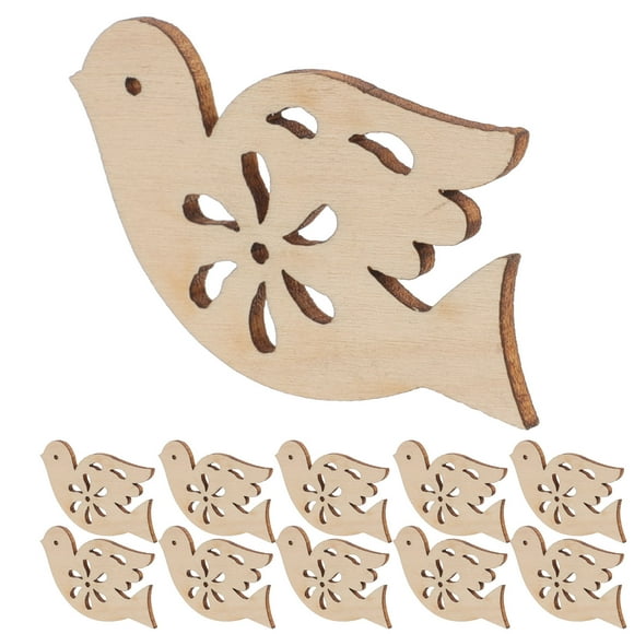MLINS Wood Dove Embellishments for Home Use Khaki Wooden Birds Cutouts Safe DIY Craft Projects 20pcs