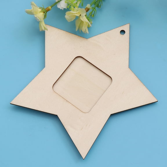 FOMIYES Five Pointed Star Photo Frame Wood for Kids 10Pack 5x5x0.2in