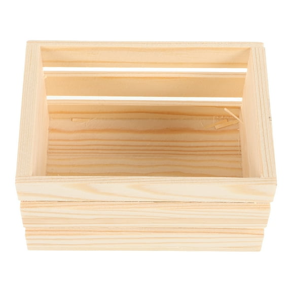 DINHEAROM Small Wood Crate Rectangular 1Pcs for Decorative Charm