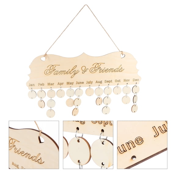 Milisten Decorative Calendar Board Rectangular Interior Decoration 1 Set 15.72X4.72In